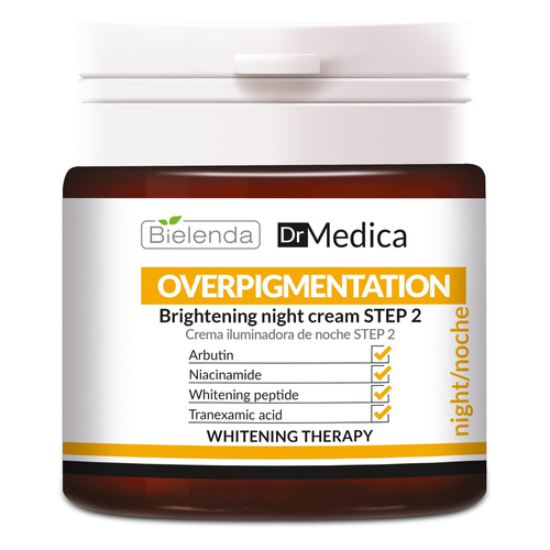 Bielenda Dr Medica Overpigmentation Rozświetlający Krem Krok 2 z Arbutyną Niacynamidem i Peptydem Wybielającym na Noc 50ml