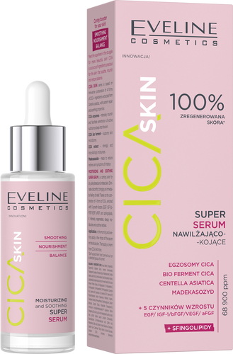 Eveline Cica Skin Super Serum Nawilżająco – Kojące dla każdego Rodzaju Skóry 30ml