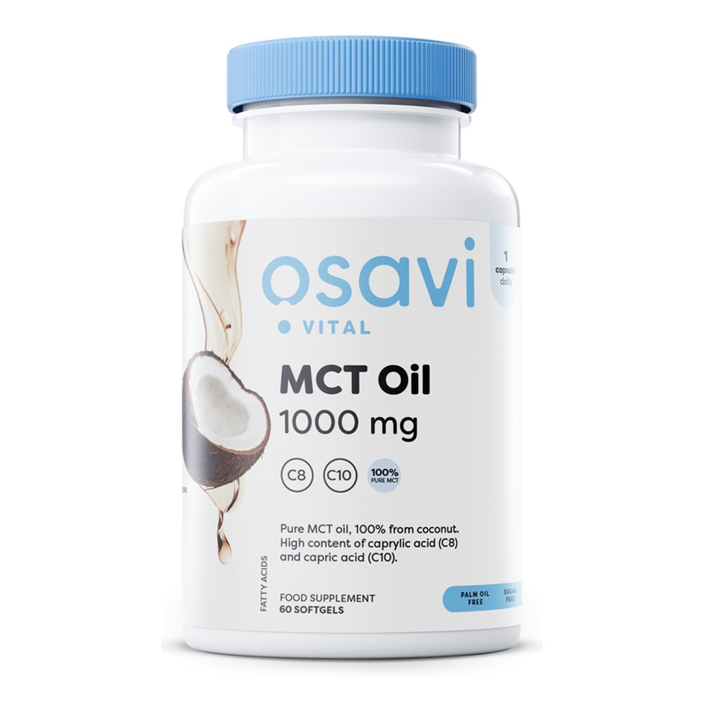 Osavi Olej MCT 1000mg Źródło Średniołańcuchowych Kwasów Tłuszczowych 60 Kapsułek