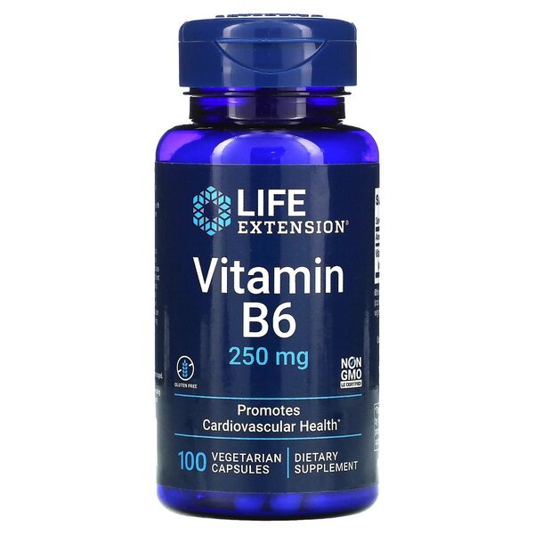 Life Extension Vitamin B6 250mg For Metabolism and Nervous System Support 100 Vcaps
