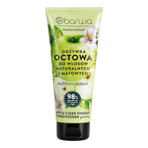 Barwa Naturalna Nabłyszczająca Odżywka Octowa w Tubie dla Włosów Naturalnych i Matowych 200ml