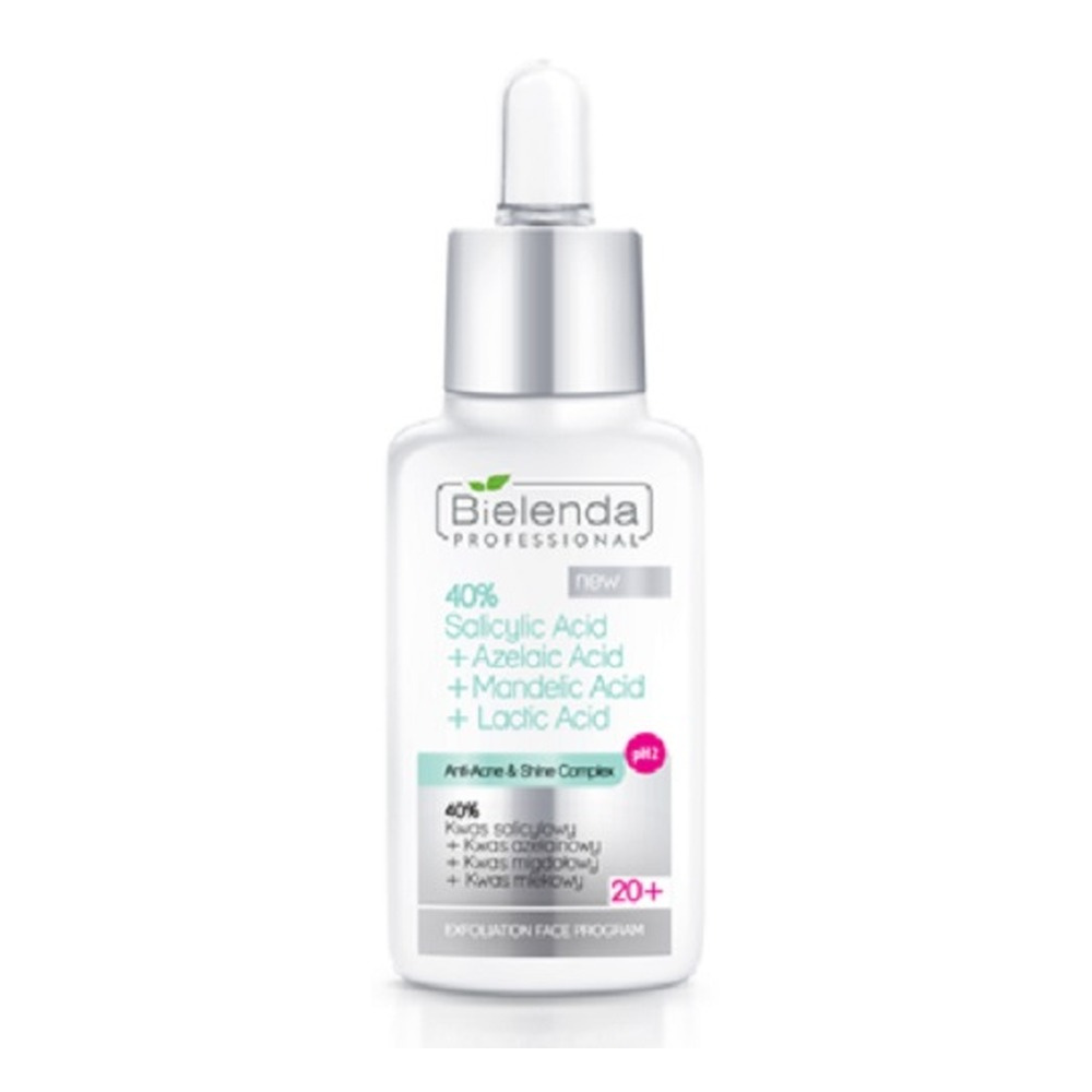 Bielenda Professional Anti-Acne 40% Kwas Salicylowy Kwas Azelinowy Kwas Migdałowy Kwas Mlekowy PH2 20+ 30g