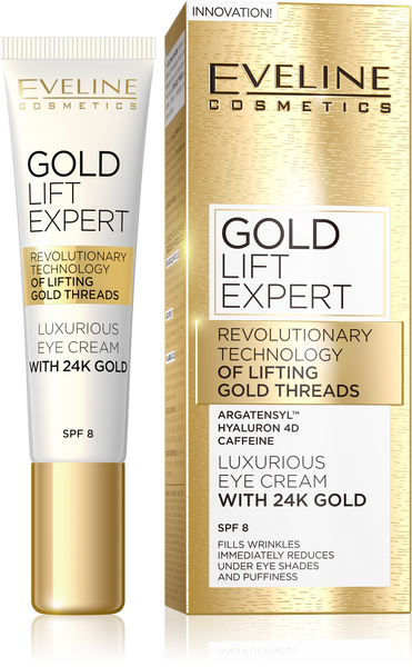 Eveline Gold Lift Expert Luksusowy Złoty Krem pod Oczy i na Powieki SPF8 15ml