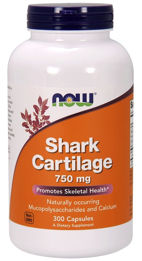 Now Foods Shark Cartilage 750mg Chrząstka Rekina Wsmacnia Zdrowie Kości i Stawów 300 Kapsułek