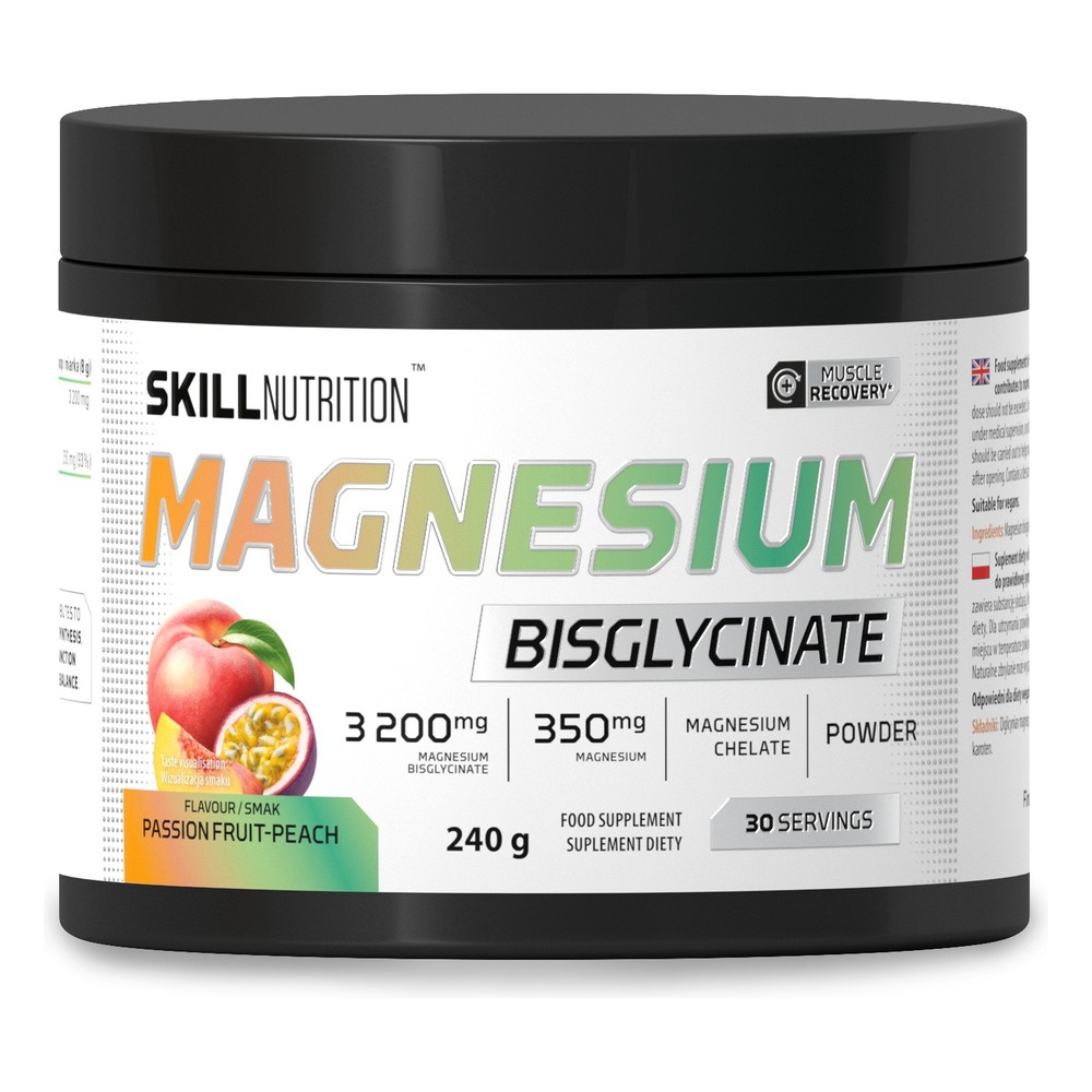 Magnesium Bisglycinate Powder, Passion Fruit-Peach - 240g