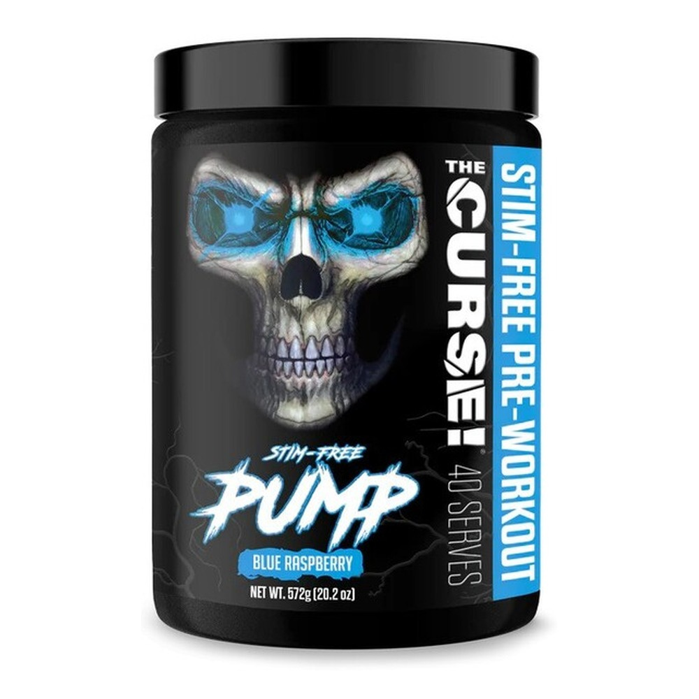 JNX Sports The Curse! Stim-Free Pump Pre-Workout Powder for Muscle Pump Blue Raspberry 572g