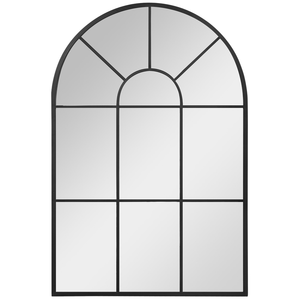 HOMCOM 90 X 61cm Arched Grid Mirror - White