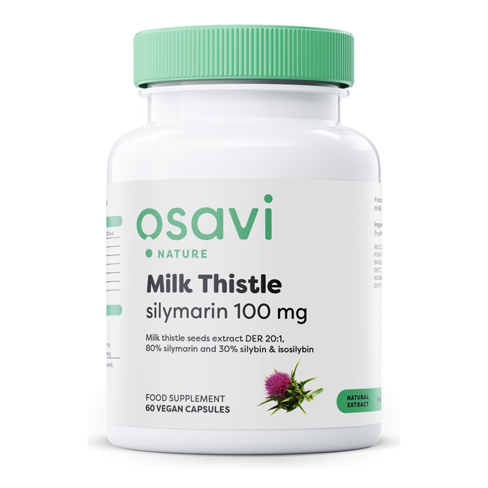 Osavi Ostropest Plamisty, Sylimaryna 100mg Na Wsparcie Wątroby 60 Wegańskich Kapsułek