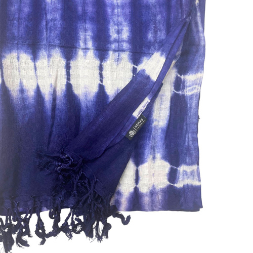Boho Java Art Stole/Scarf - Indigo Stripes - 62x200cm