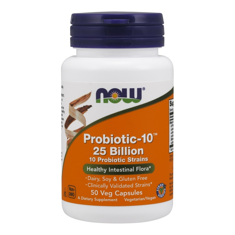Now Foods Probiotic-10 25 Billion Bakterie Probiotyczne na Wsparcie Trawienia i Odporność 50 Kapsułek