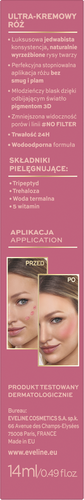 Eveline Wonder Match 1 Step Blush Ultrakremowy Wodoodpornmy Róż Nr 01 14ml