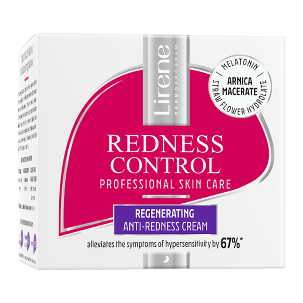 Lirene Redness Control Regenerujący Krem Kojący Zaczerwienienia dla Skóry Naczynkowej na Noc 50ml