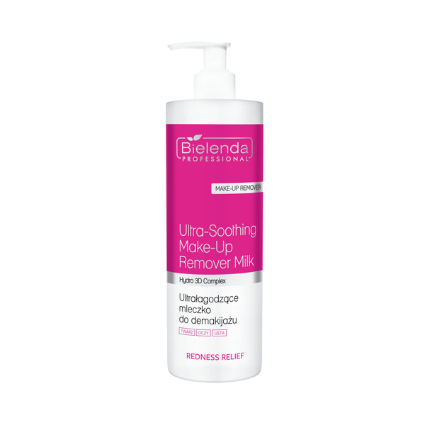Bielenda Professional Redness Relief Ultra - Łagodzące Mleczko do Demakijażu Twarzy Oczu i Ust dla Skóry Naczynkowej i Wrażliwej 500ml