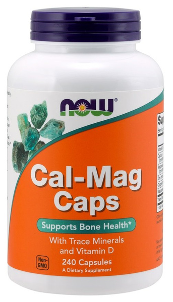 NOW Foods Cal-Mag Caps for Bone Health with Trace Minerals and Vitamin D 240 Caps