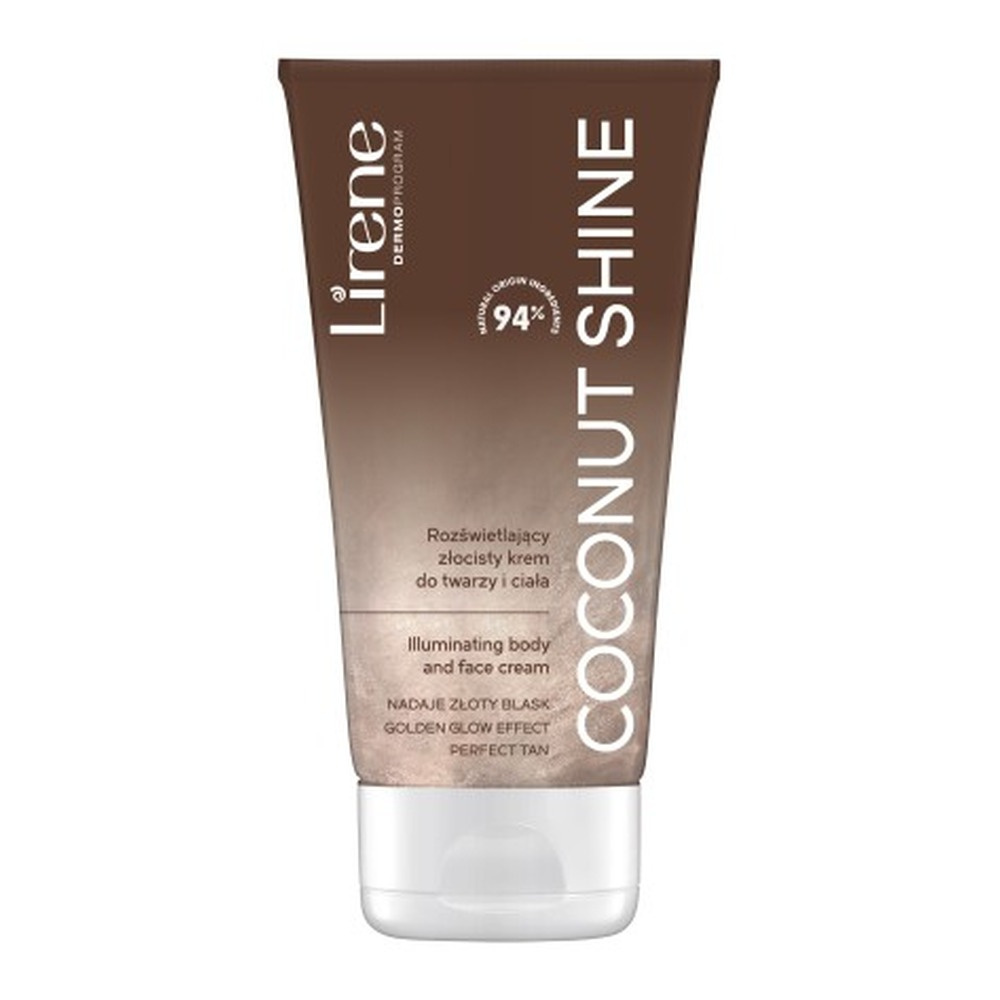Lirene Perfect Tan Rozświetlający Złocisty Krem do Twarzy i Ciała Coconut Shine 150ml