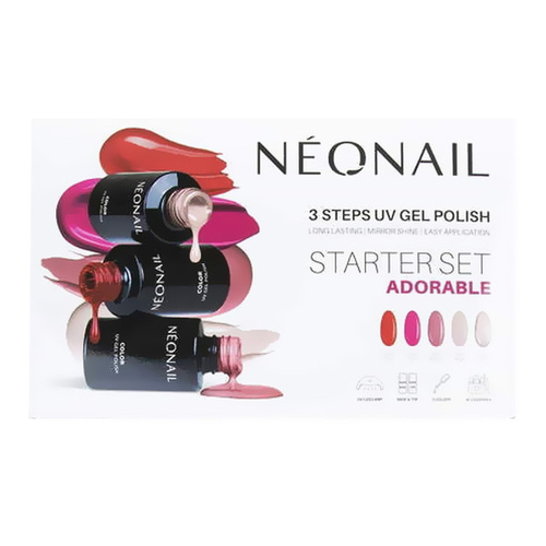 NeoNail Zestaw do Hybryd Adorable 7 Lakierów + Lampa LED 21W/48 1 Sztuka