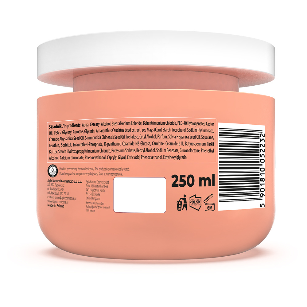 Apis Pick'N'Mix Silnie Odbudowująca Maska Ceramidowa dla Włosów Suchych i Łamliwych 250ml