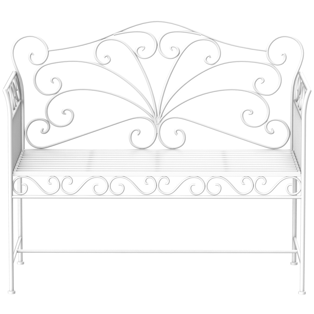 Outsunny Heavy-Duty Garden Bench-White