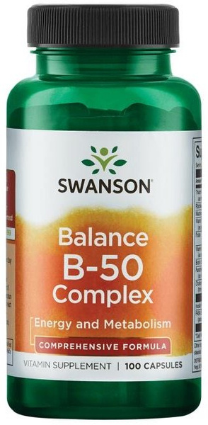 Swanson Balance B-50 Kompleks Witamin z Grupy B 100 Kapsułek
