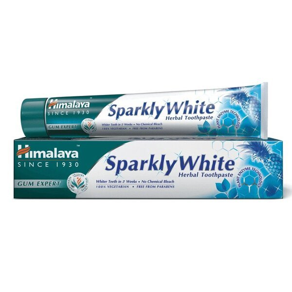 Himalaya Sparkly White Whitening Toothpaste with Advanced Herbal Formula with Papaya and Pineapple Enzymes 75ml