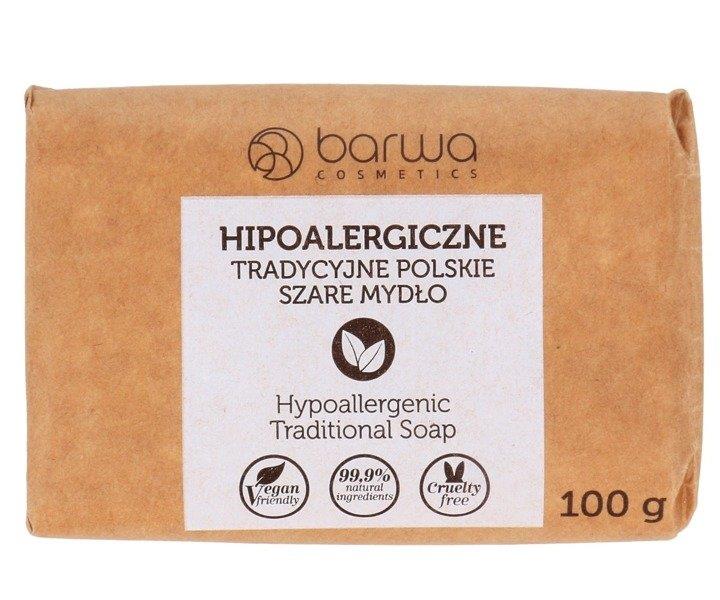 Barwa Hipoalergiczne Tradycyjne Polskie Szare Mydło na Bazie Roślinnej 100g