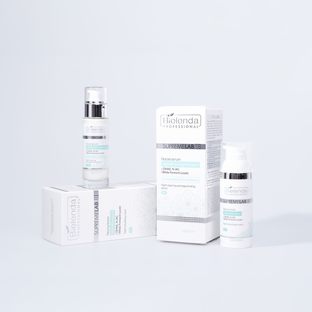 Bielenda Professional Supremelab Nocny Krem Odbudowujący z DMAE N-AG Bifida Ferment Lysate dla Skóry Dojrzałej Suchej i Odwodnionej 50ml