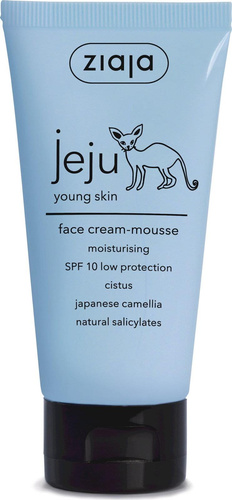 Ziaja Jeju Young Skin Biały Mus do Twarzy SPF10 dla Skóry Tłustej i Problematycznej na Dzień 50ml