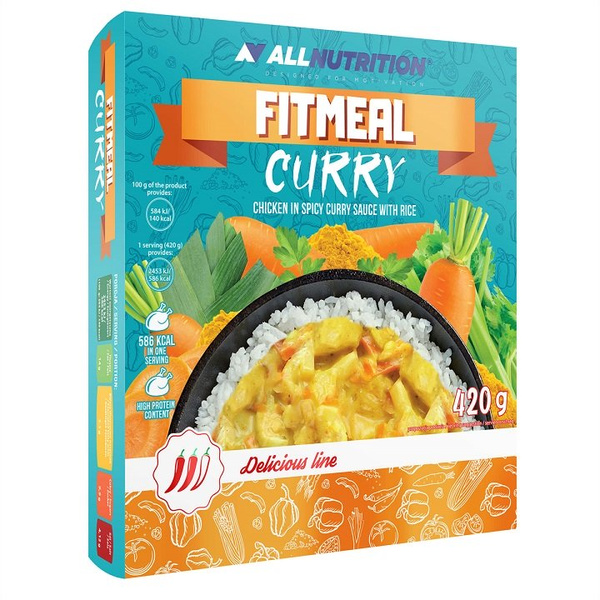 Allnutrition Delicious Line Fitmeal Curry Chicken in Curry Sauce with Rice and Vegetables 420g