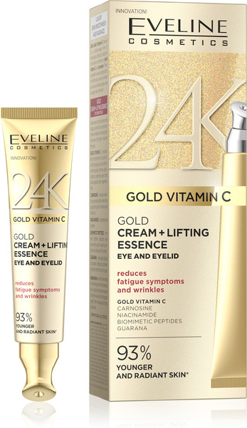Eveline 24K Gold Vitamin C Złoty Krem + Esencja Liftingująca pod Oczy i na Powieki 15ml