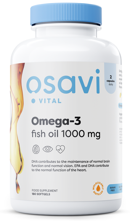 Osavi Omega-3 Olej Rybi 1000mg 180 kapsułek na serce i mózg