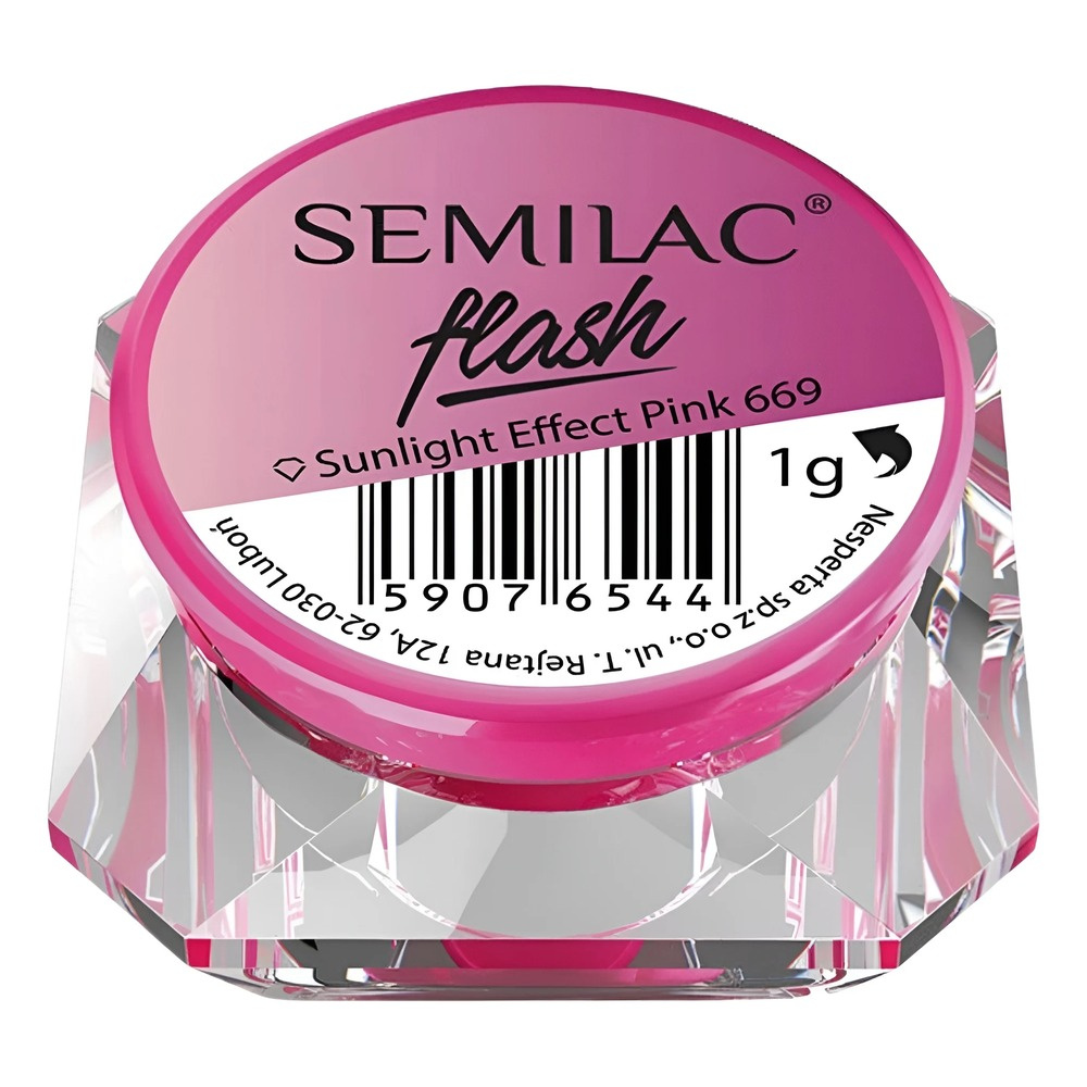 Semilac Flash Sunlight Effect - 669 Pink Nail Powder 669 1g