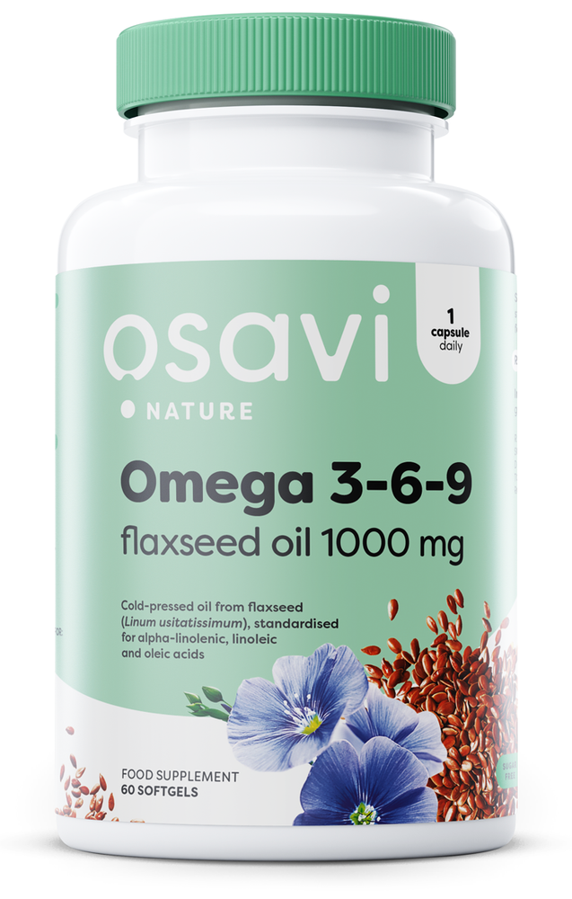 Osavi Omega 3-6-9 Olej Lniany 1000mg 60 kapsułek na wsparcie układu krążenia