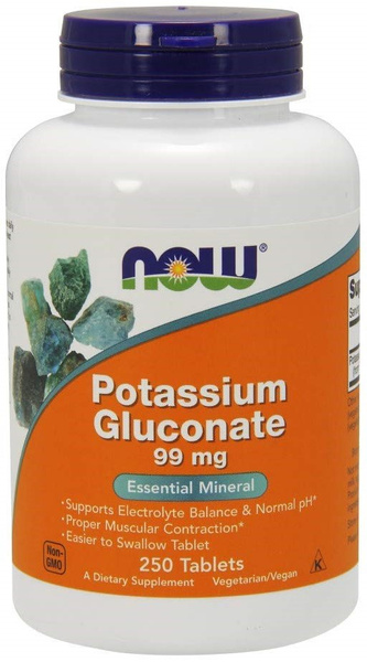 Now Foods Potassium Gluconate 99mg Potassium Gluconate Supports Muscle Health 250 Tablets
