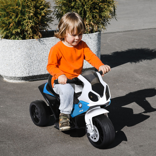 HOMCOM Electric Motorbike for Kids Ride on BMW Motorbike W/Headlights and Music, 6V, Blue