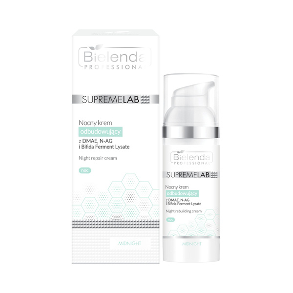 Bielenda Professional Supremelab Nocny Krem Odbudowujący z DMAE N-AG Bifida Ferment Lysate dla Skóry Dojrzałej Suchej i Odwodnionej 50ml