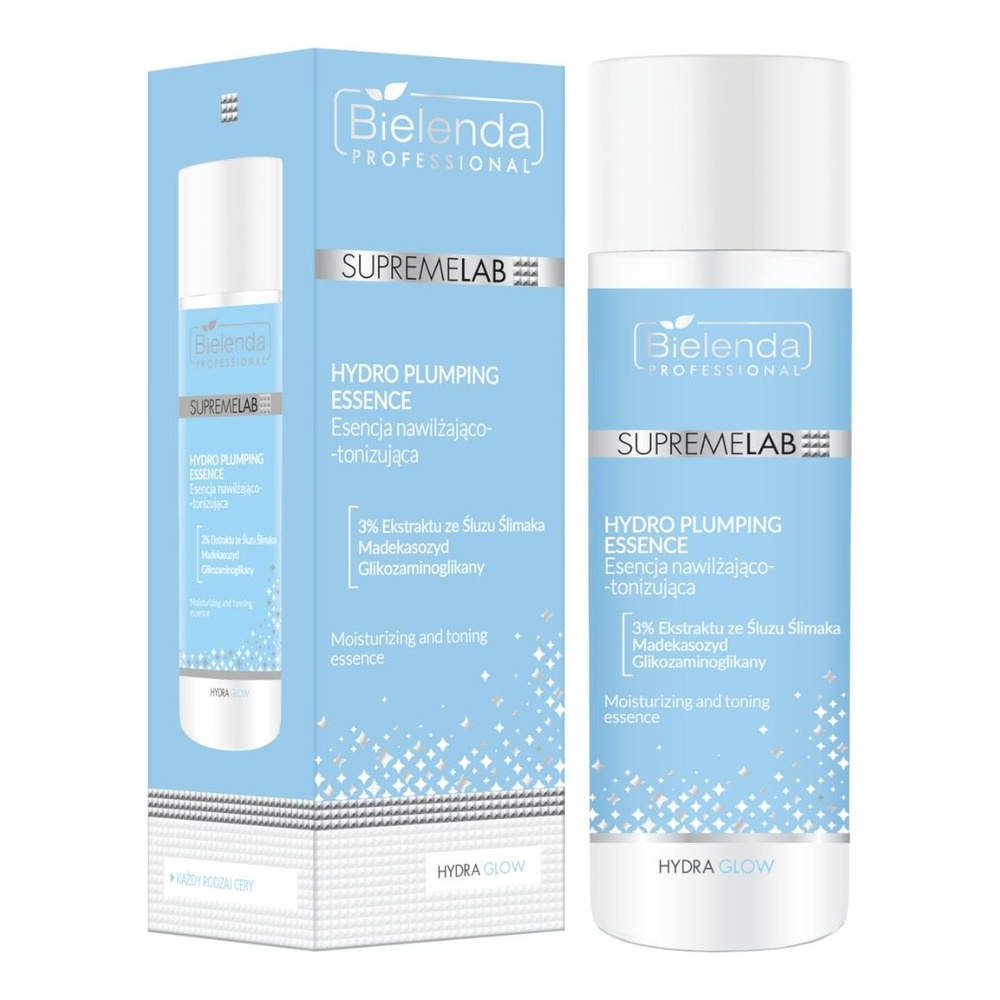 Bielenda Professional Supremelab Hydra Glow Tonizująco-Nawilżająca Esencja z Ekstraktem ze Śluzu Ślimaka dla Skóry Suchej i Odwodnionej 200ml