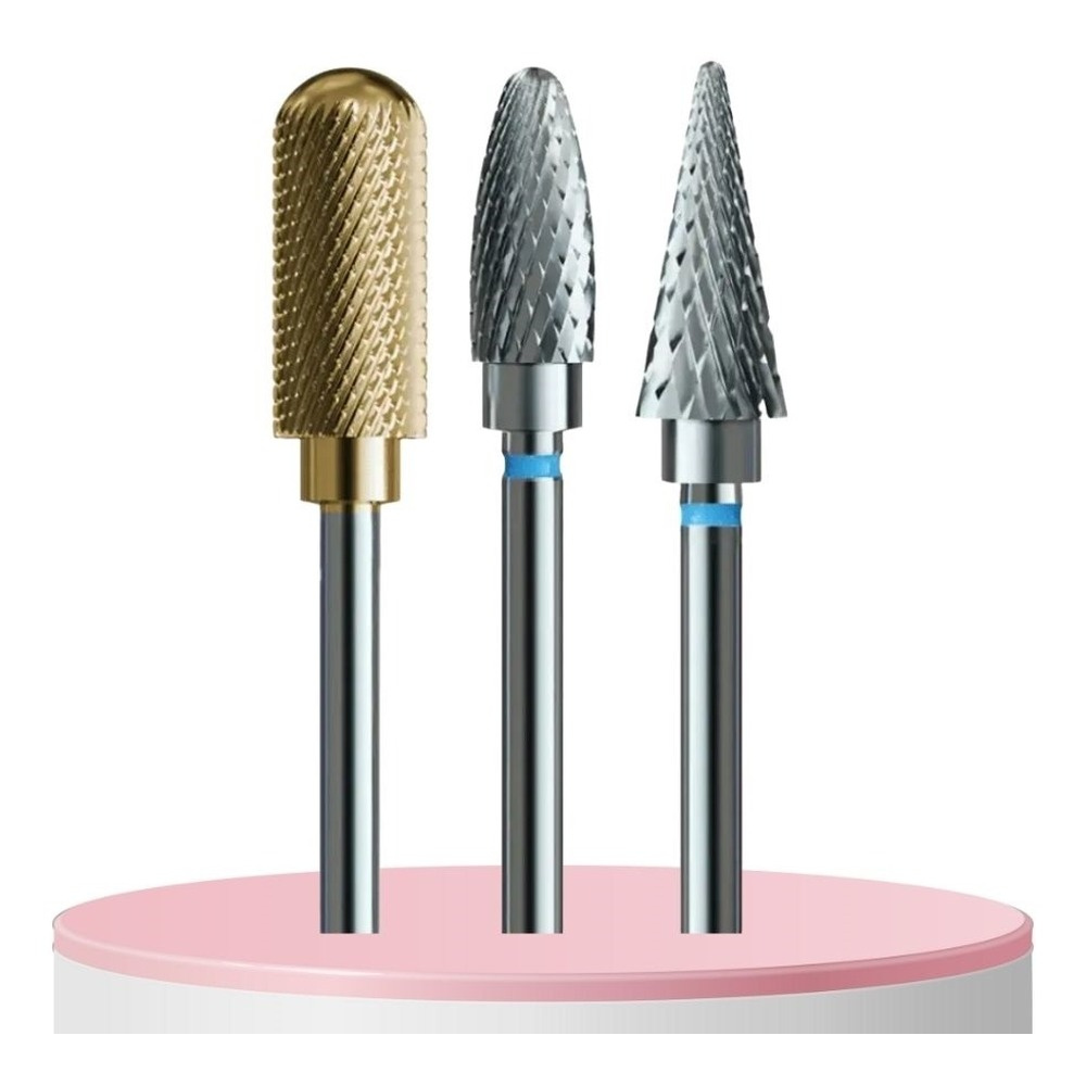 IQ Nails Wszechstronne frezy węglikowe i diamentowe do manicure pedicure 3 szt.