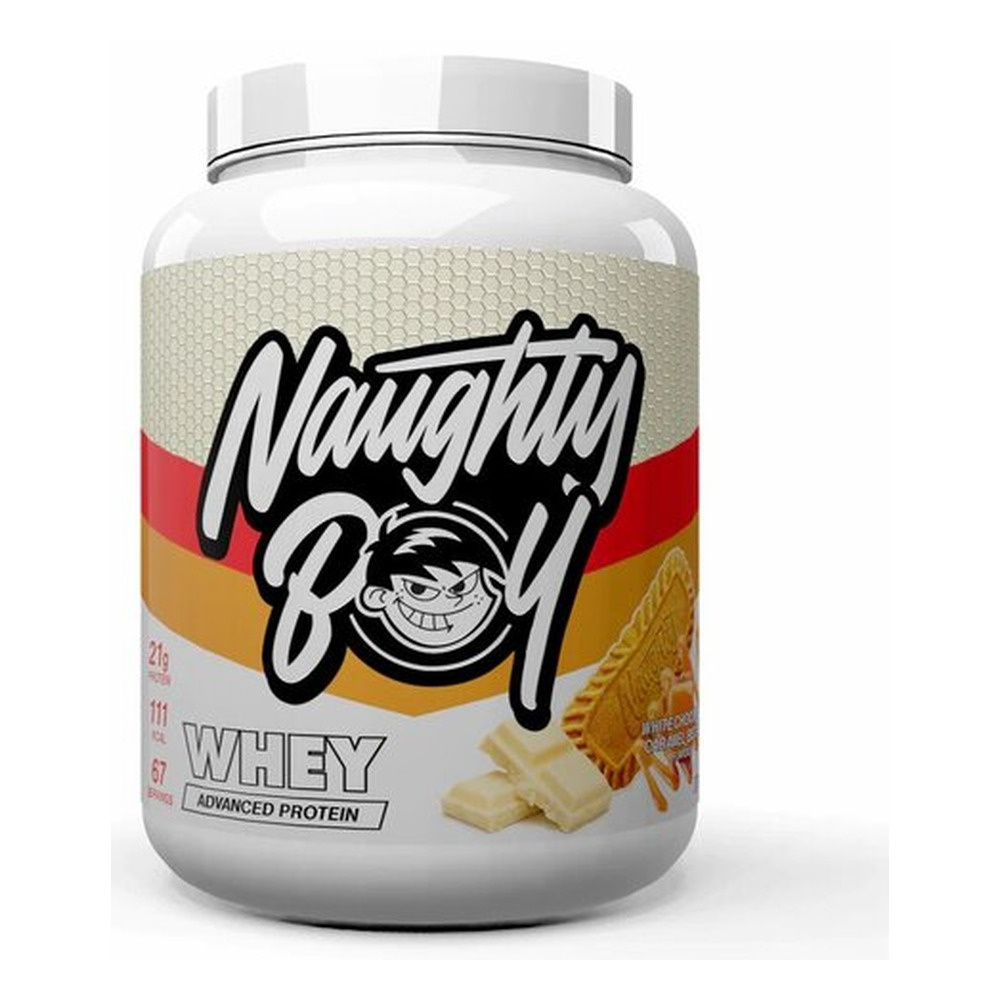 Naughty Boy Advanced Whey Odżywka Białkowa o Smaku Białej Czekolady z Karmelowym Ciasteczkiem Na Wzrost Mięśni 2010g