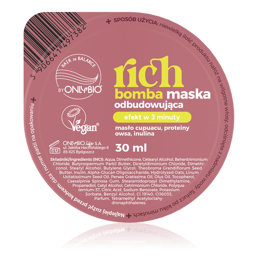 OnlyBio Hair in Balance Rich Bomba Rebuilding Mask 30ml