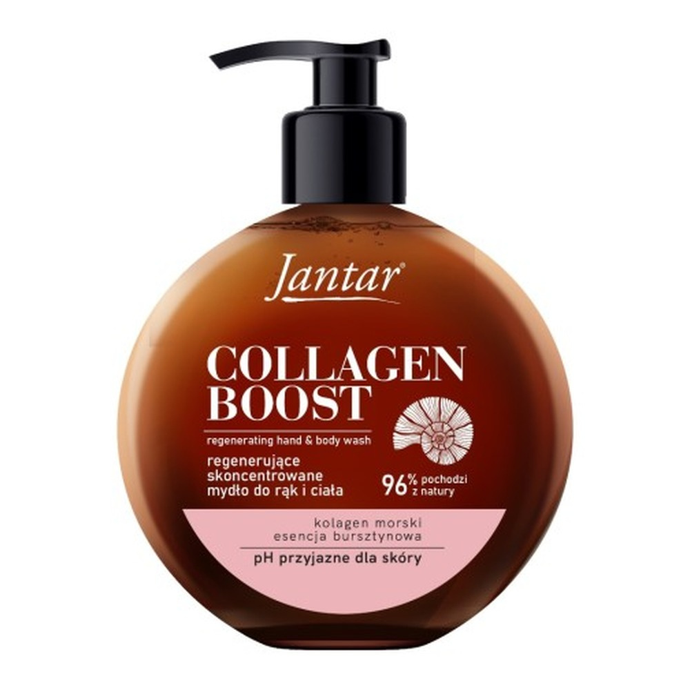 Jantar Collagen Boost Regenerujące Mydło do Rąk Esencja Bursztynowa Kolagen Morski dla Skóry Suchej 400ml