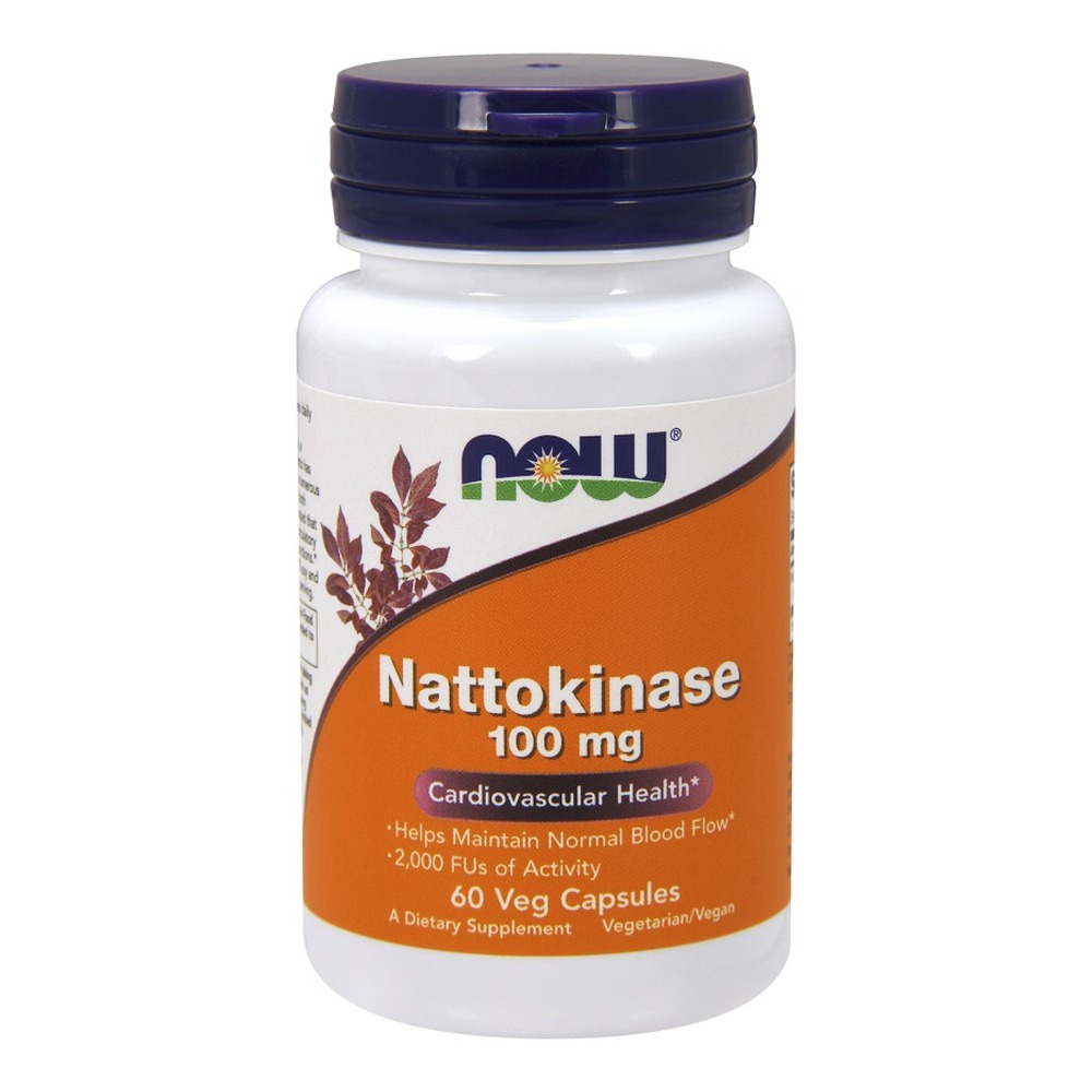 NOW Foods Nattokinaza 100mg Na Prawidłowy Przepływ Krwi 60 Kapsułek