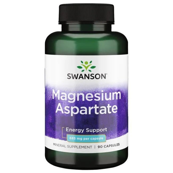 Swanson Magnesium Aspartate 685mgn Asparaginian Magnezu 90 Kapsułek