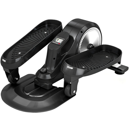 SPORTNOW Under Desk Elliptical Machine with LCD Monitor, 8 Adjustable Magnetic Resistances for 2-in-1 Seat & Stand Up Exercise