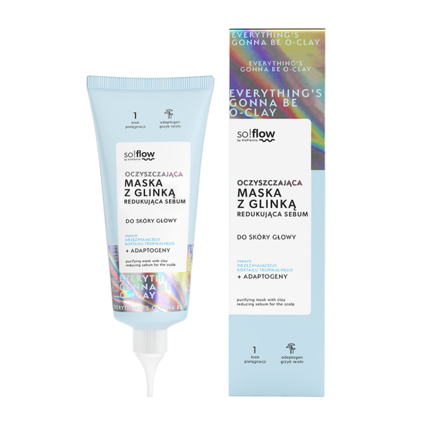 So!Flow Oczyszczająca Maska z Glinką Redukująca Sebum do Skóry Głowy 100ml
