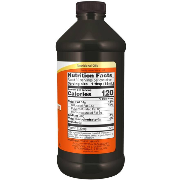 Now Foods Wheat Germ Oil Liquid Supports Nervous System Relieves Stress 473ml