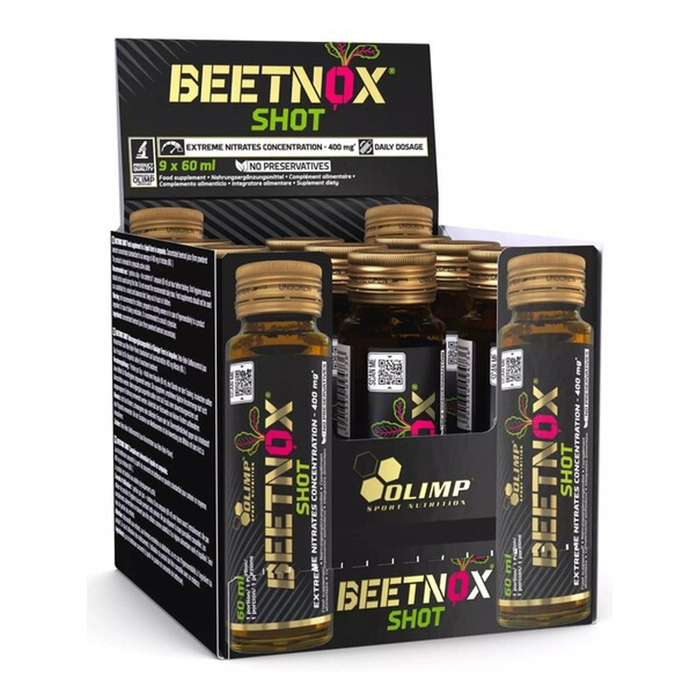 Olimp Nutrition BeetNOX Shot Liquid Pre-Workout with Beetroot for Muscle Pump and Fatigue Reduction 9 x 60 ml