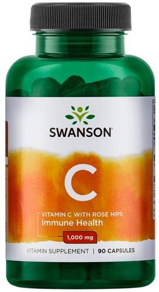 Swanson Vitamin C z Ekstraktem z Dzikiej Róży 1000mg 90 Kapsułek