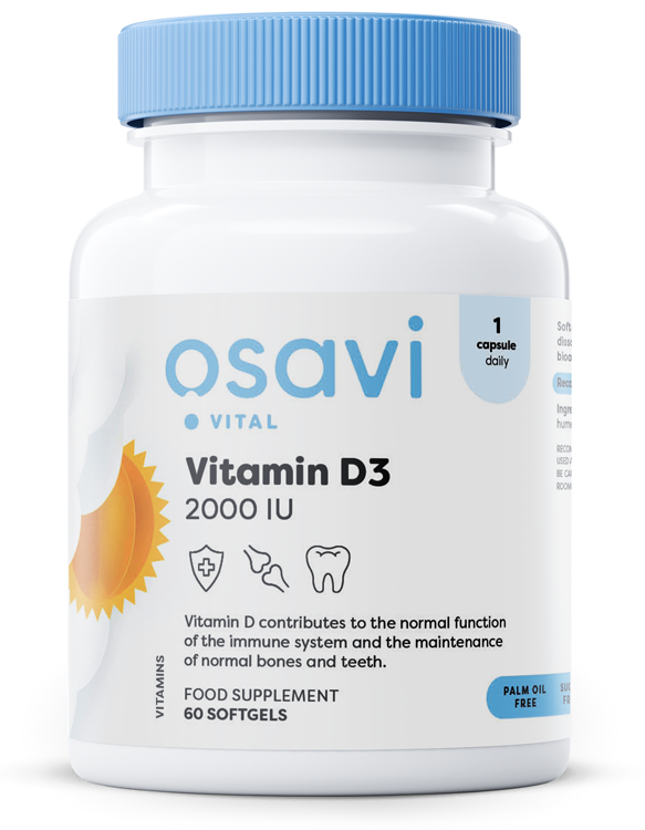 Osavi Vitamin D3 2000 IU 60 softgels for immunity support