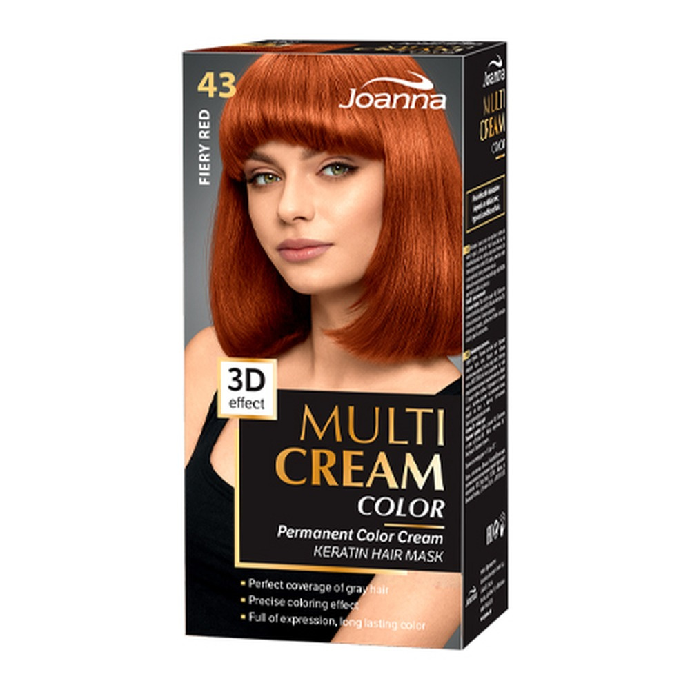 Joanna Multi Cream Color 3D Effect Farba Nr 43 Płomienny Rudy 1 Sztuka