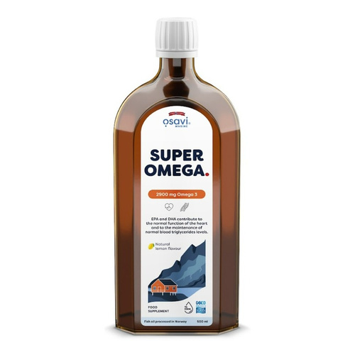 Osavi Super Omega 2900mg Omega 3 w Płynie o Smaku Cytrynowym na Wsparcie Serca i Mózgu 500ml